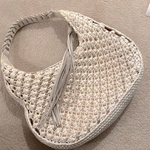 Banana Republic hobo bag,med. size with leather strap & tassel. Zipper closure.